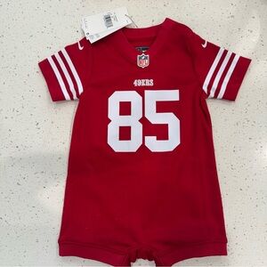 New! Nike Red Infant 49ers Romper Jersey George Kittle